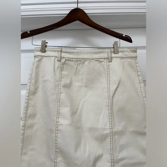 NWOT Belle Vere long cream Jean skirt size medium - Picture 2 of 6